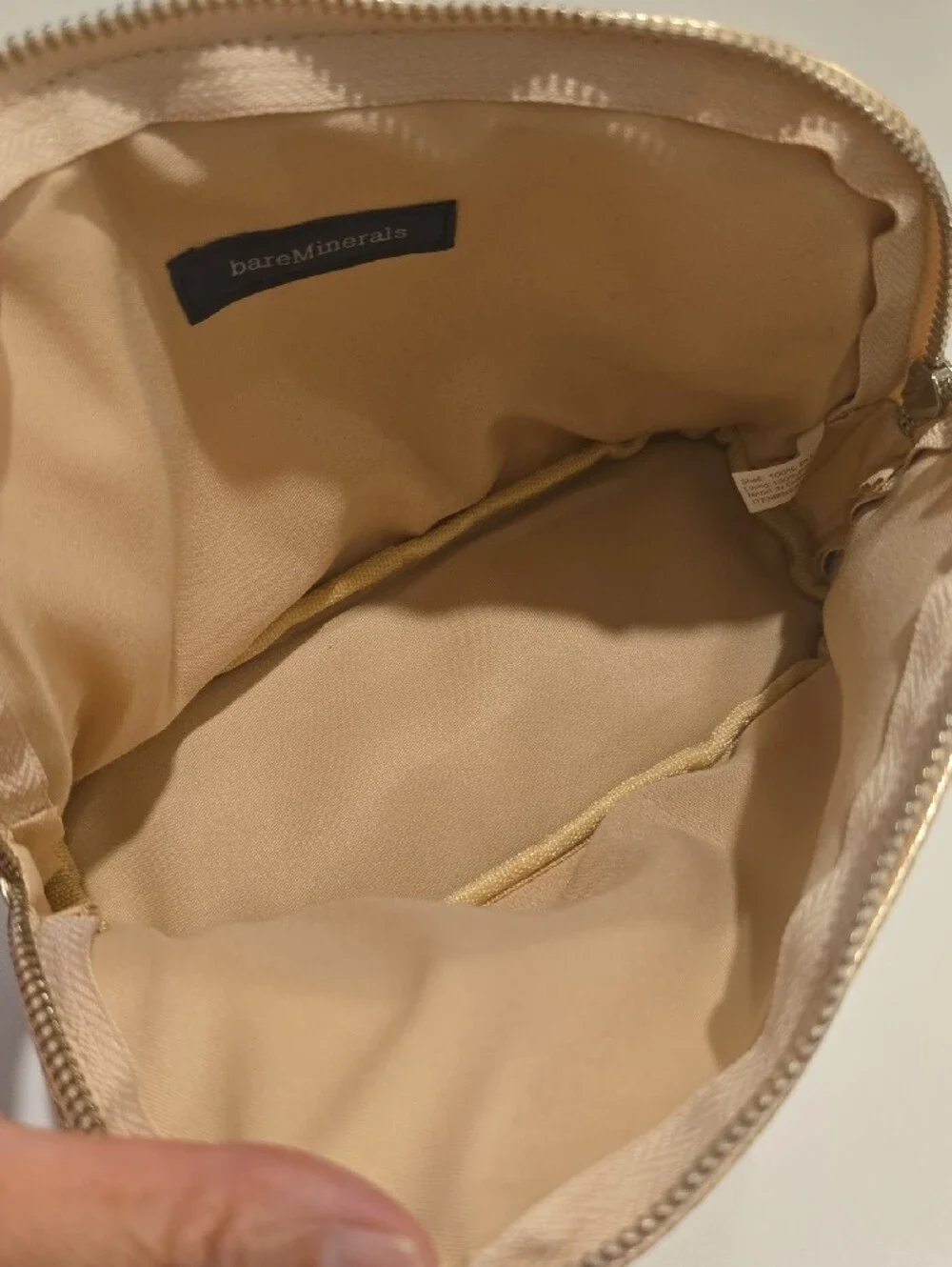bareMinerals Metallic Beige Cosmetic Bag Shimmet